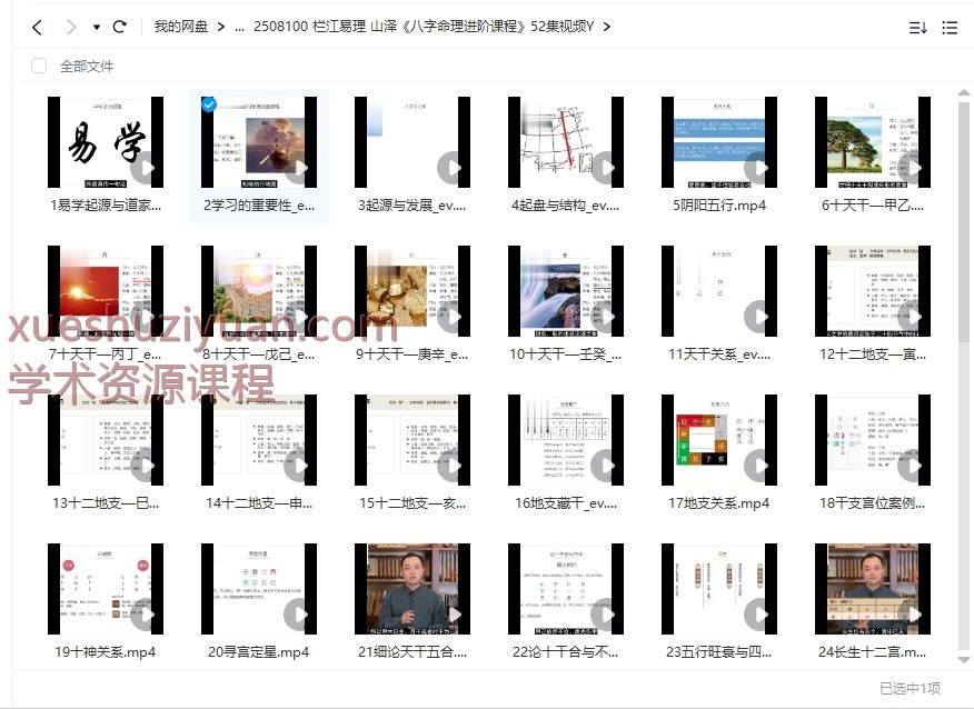 栏江易理 山泽《八字命理进阶课程》52集视频Y插图