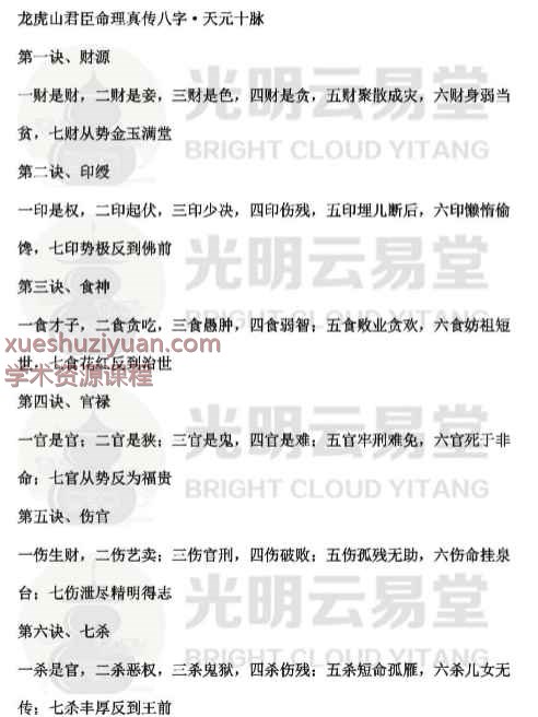 2508123  025年7月14日夜晚真传直播光明师曹老师联袂分享十八种断命的神奇方法，纳音、空亡、喜忌、旺衰、用神、格局、流年、取用、层次、神煞、口诀PDF文档15页Y插图