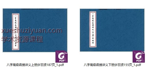 许羽贤《八字高级函授讲义》187+155页2册Y插图