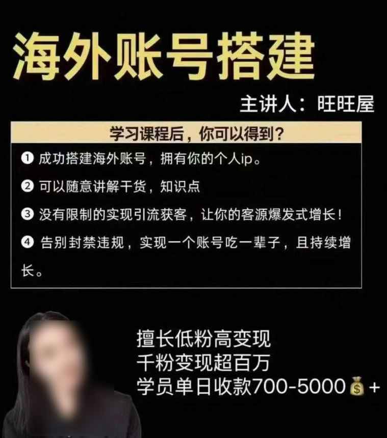 【玄学变现】旺旺屋竹竹老师·第七期玄学海外账号搭建15集视频Y插图